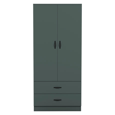 Riano 2 Door 2 Drawer Wardrobe for Bedroom Storage - Jasper Green
