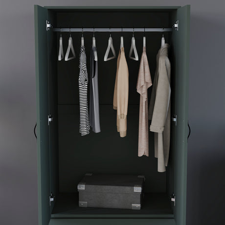 Riano 2 Door 2 Drawer Wardrobe for Bedroom Storage - Jasper Green
