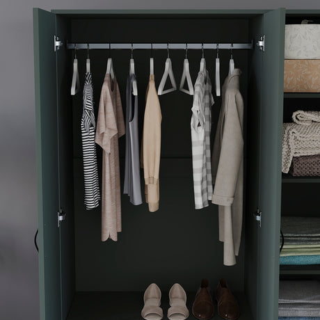 Riano 3 Door Wardrobe for Bedroom Storage - Jasper Green
