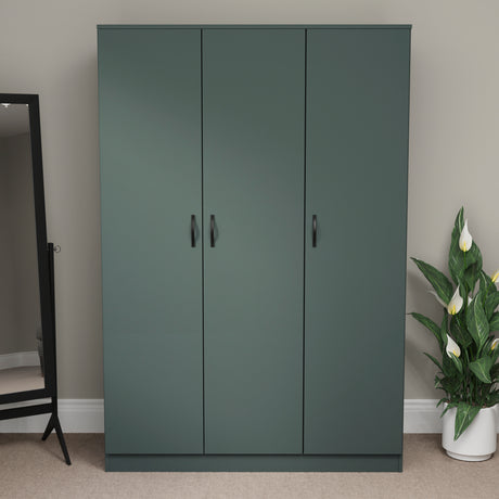 Riano 3 Door Wardrobe for Bedroom Storage - Jasper Green
