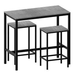 Roslyn 2 Seater Bar Table Set, Concrete Grey