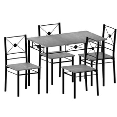 Roslyn 4 Seater Dining Set, Concrete Grey