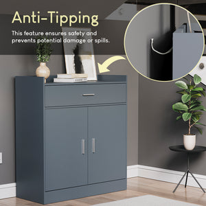 Dalby 2-Door 1-Drawer Shoe Cabinet, Grey
