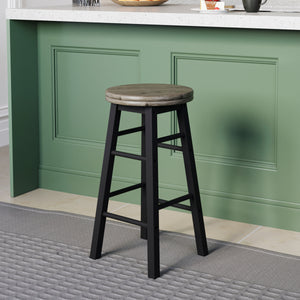 Wooden Revolving Bar Stool, Black