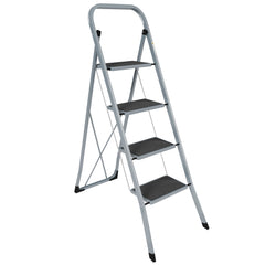 4 Step Ladder With Anti-Slip Mat, Grey