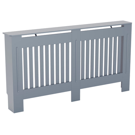 Large Grey Chelsea radiator cover with decorative slatted front.
