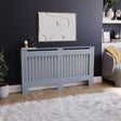 Large Grey Chelsea radiator cover with decorative slatted front.
