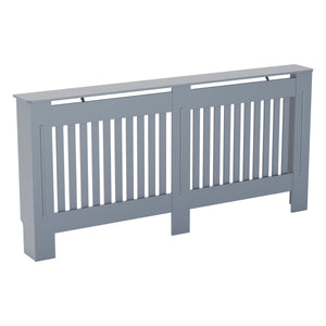Extra Large Grey Chelsea radiator cover with decorative slatted front.
