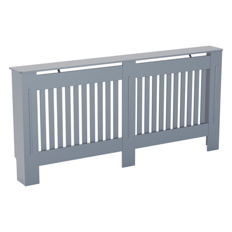 Extra Large Grey Chelsea radiator cover with decorative slatted front.
