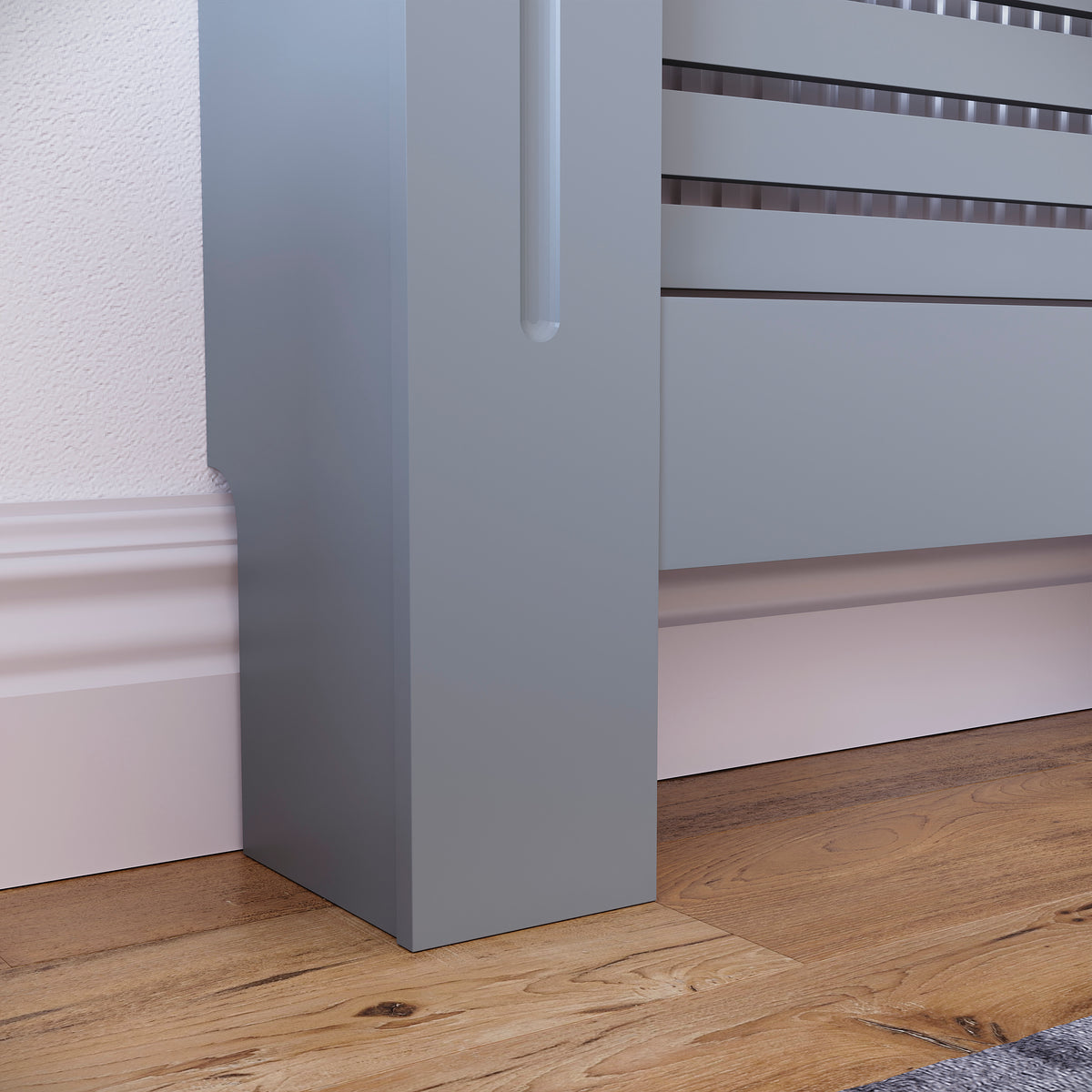 Milton Radiator Cover - Dark Grey, Small, Horizontal Grille Design
