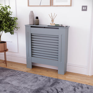 Milton Radiator Cover - Dark Grey, Small, Horizontal Grille Design
