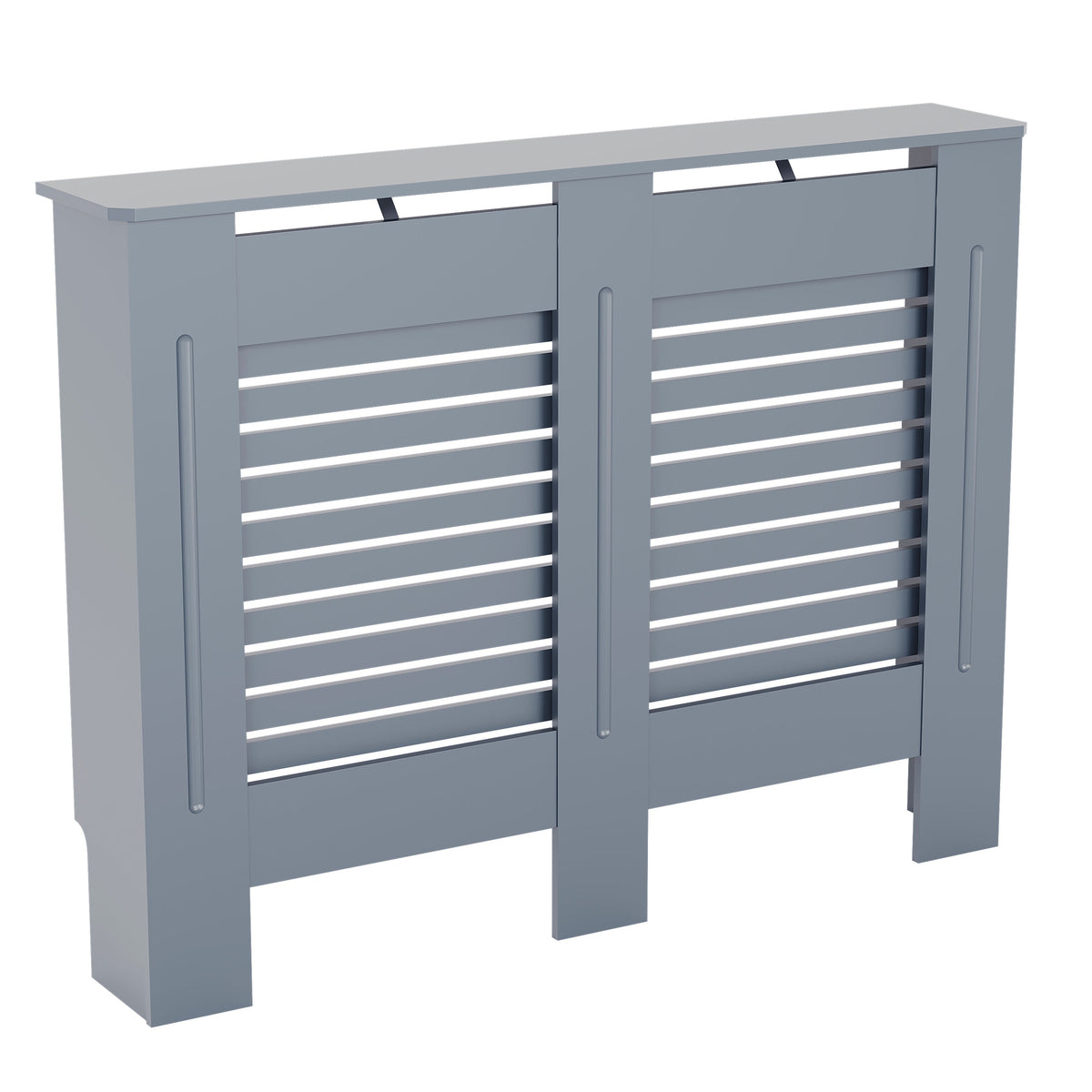 Milton Radiator Cover - Dark Grey, Medium, Horizontal Grille Design
