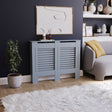 Milton Radiator Cover - Dark Grey, Medium, Horizontal Grille Design
