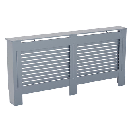 Milton Radiator Cover - Dark Grey, Extra Large, Horizontal Grille Design
