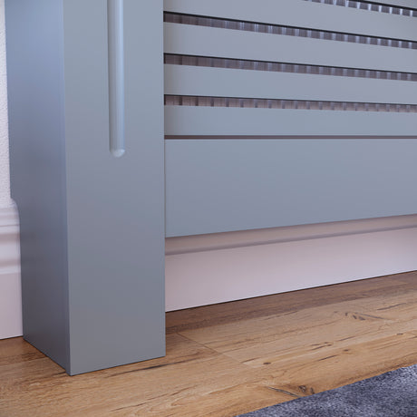 Milton Radiator Cover - Dark Grey, Extra Large, Horizontal Grille Design
