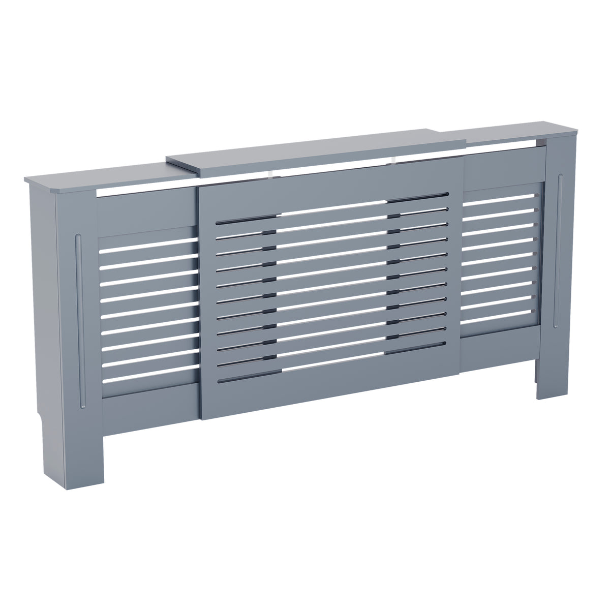 Milton Radiator Cover - Dark Grey, Adjustable, Horizontal Grille Design
