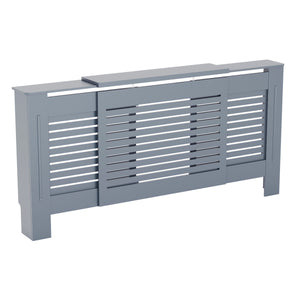 Milton Radiator Cover - Dark Grey, Adjustable, Horizontal Grille Design
