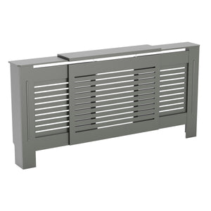 Milton Radiator Cover - Grey, Adjustable, Horizontal Grille Design
