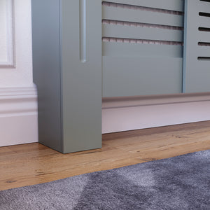 Milton Radiator Cover - Grey, Adjustable, Horizontal Grille Design
