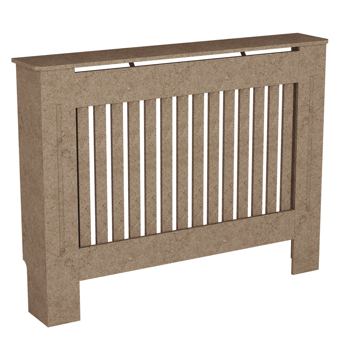 Medium unfinished Chelsea radiator cover with decorative slatted front, ready to paint
