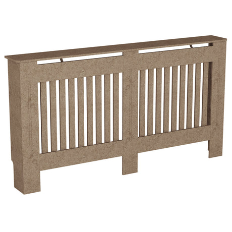 Large unfinished Chelsea radiator cover with decorative slatted front, ready to paint
