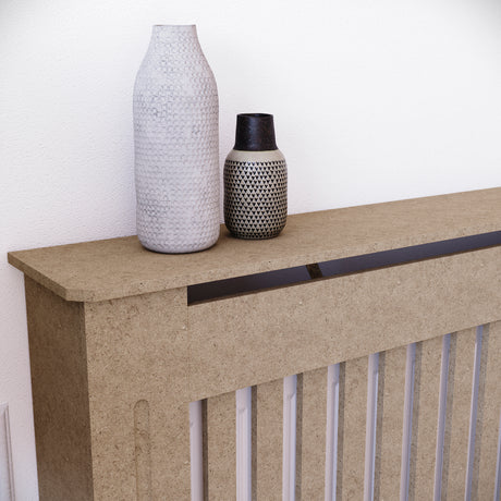 Extra Large unfinished Chelsea radiator cover with decorative slatted front, ready to paint
