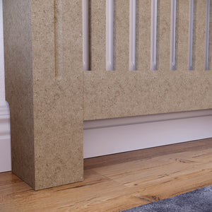 Extra Large unfinished Chelsea radiator cover with decorative slatted front, ready to paint

