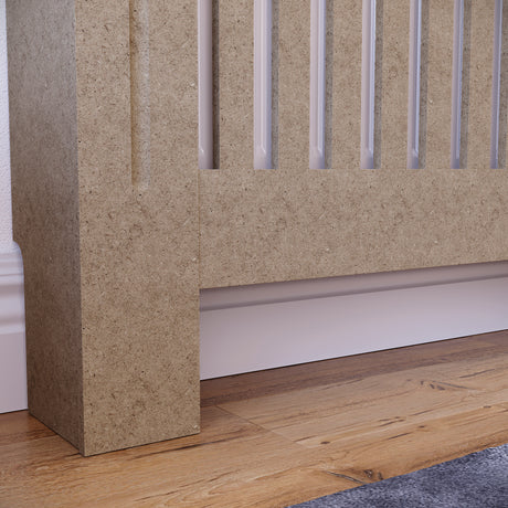 Extra Large unfinished Chelsea radiator cover with decorative slatted front, ready to paint
