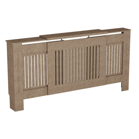 Adjustable unfinished Chelsea radiator cover with decorative slatted front, ready to paint
