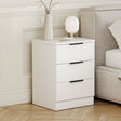 Trega 3 Drawer Bedside Chest in White with compact bedroom storage

