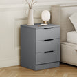 Trega 3 Drawer Bedside Chest in Grey with compact bedroom storage
