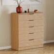 Trega 5 Drawer Chest of Drawer in Pine with compact bedroom storage
