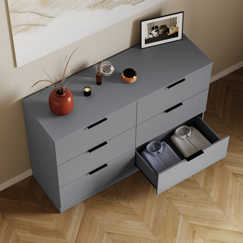 sachin and babi light blue dress Modena Luxury 4 Drawer Dresser in Smoky Grey and Gold Finish