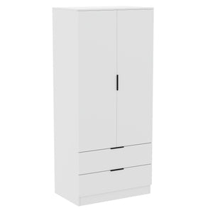 Trega 2 Door 2 Drawer Wardrobe, White