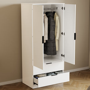 Trega 2 Door 2 Drawer Wardrobe, White