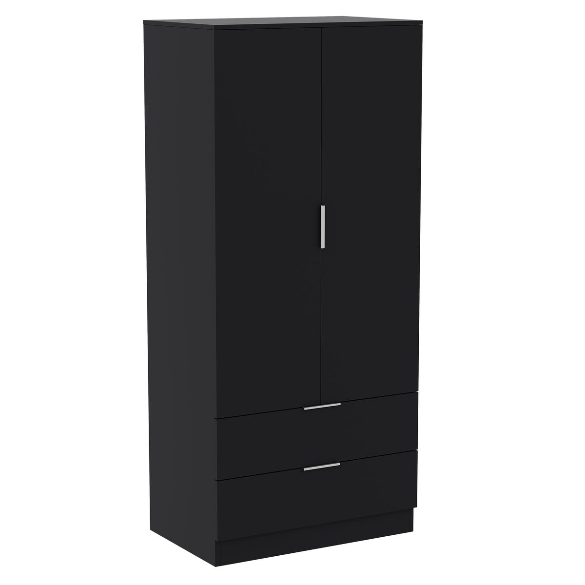 Trega 2 Door 2 Drawer Wardrobe, Black