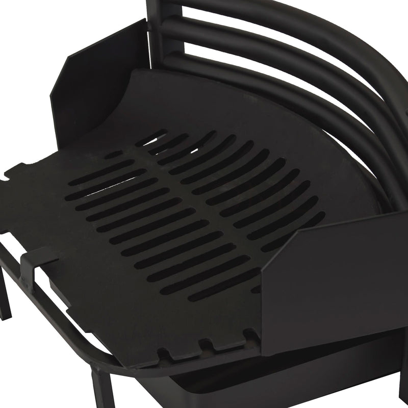 Laxton Solid Fuel Set Front Grate - Chrome & Black