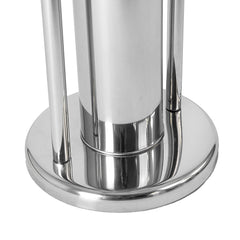 Toilet Brush And Paper Holder With Round Base - Silver