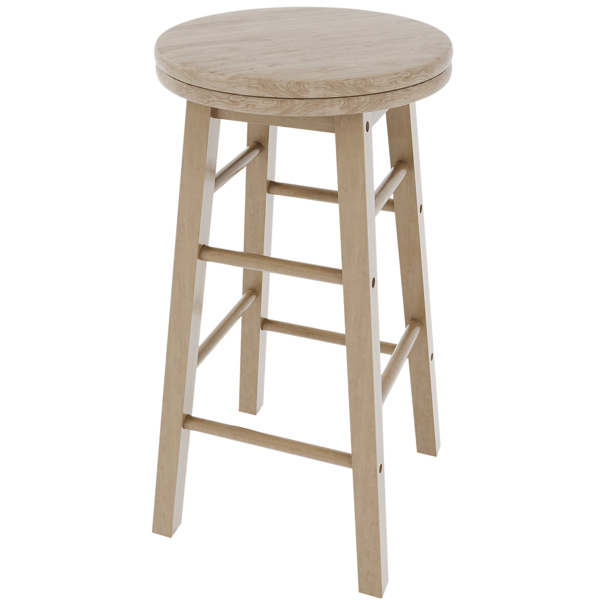 Wooden Revolving Bar Stool, Pine, Set Of 2