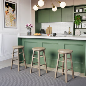 Wooden Revolving Bar Stool, Pine