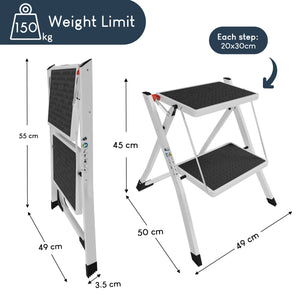 2-Step Folding Stool Step Ladder