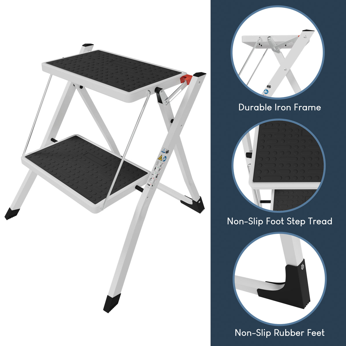 2-Step Folding Stool Step Ladder