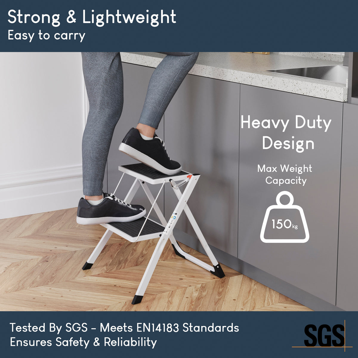 2-Step Folding Stool Step Ladder