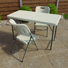 Folding 4ft Table & Set of 2 Folding Chairs