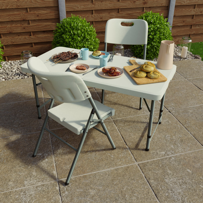 Folding 4ft Table Set of Folding Chairs Home Discount Ltd
