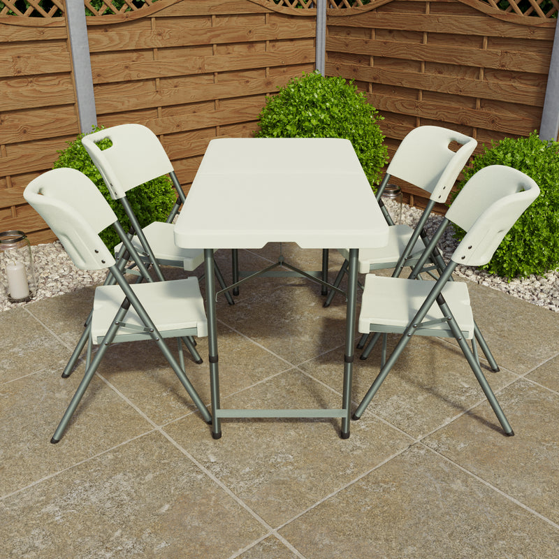 Folding 5ft Table & Set of 4 Folding Chairs