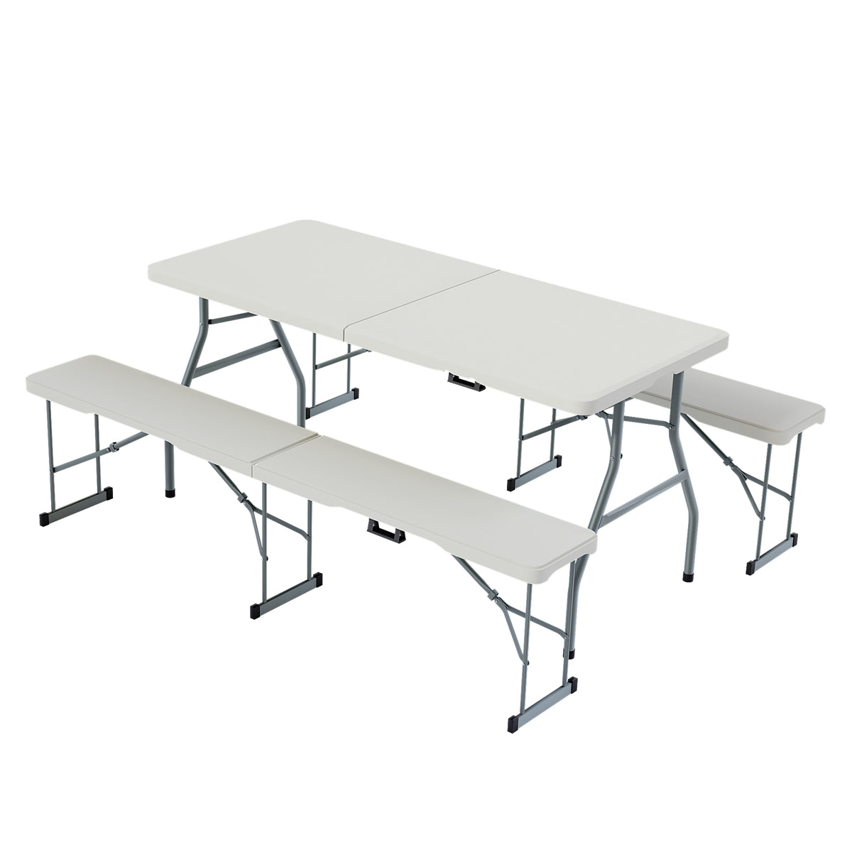 Folding 5ft Table & Set of 2 Folding Benches