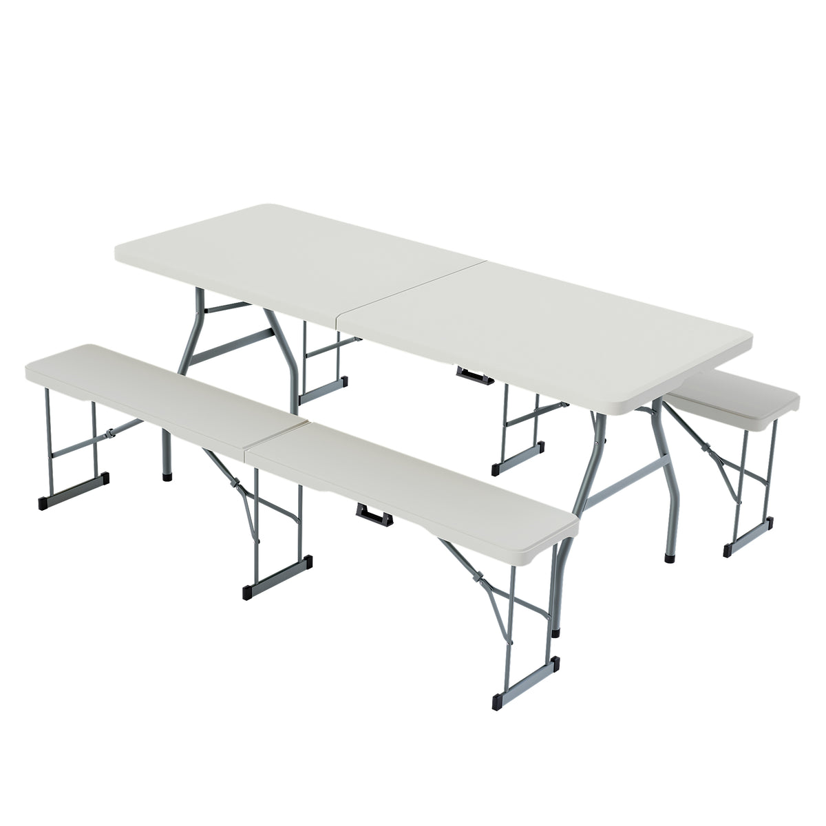 Folding 6ft Table & Set of 2 Folding Benches