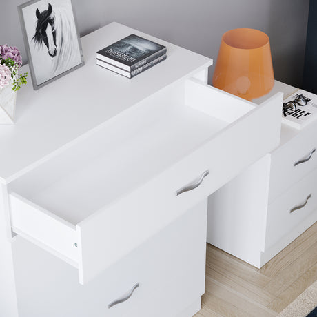 Riano 5 Drawer Chest White Bedroom Storage Unit
