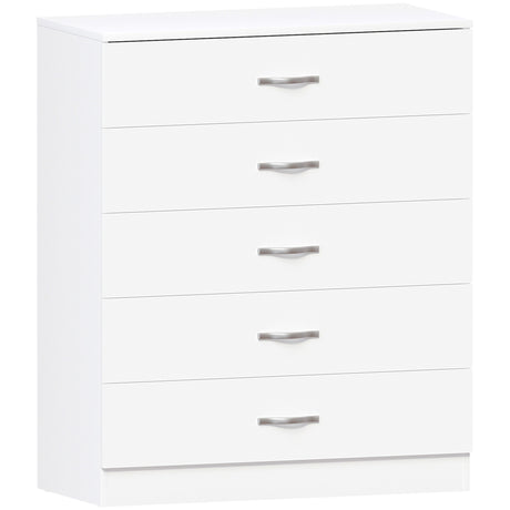 Riano 5 Drawer Chest White Bedroom Storage Unit
